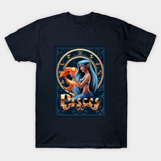 Pisces Zodiac Sign T-Shirt by MerchByPanda